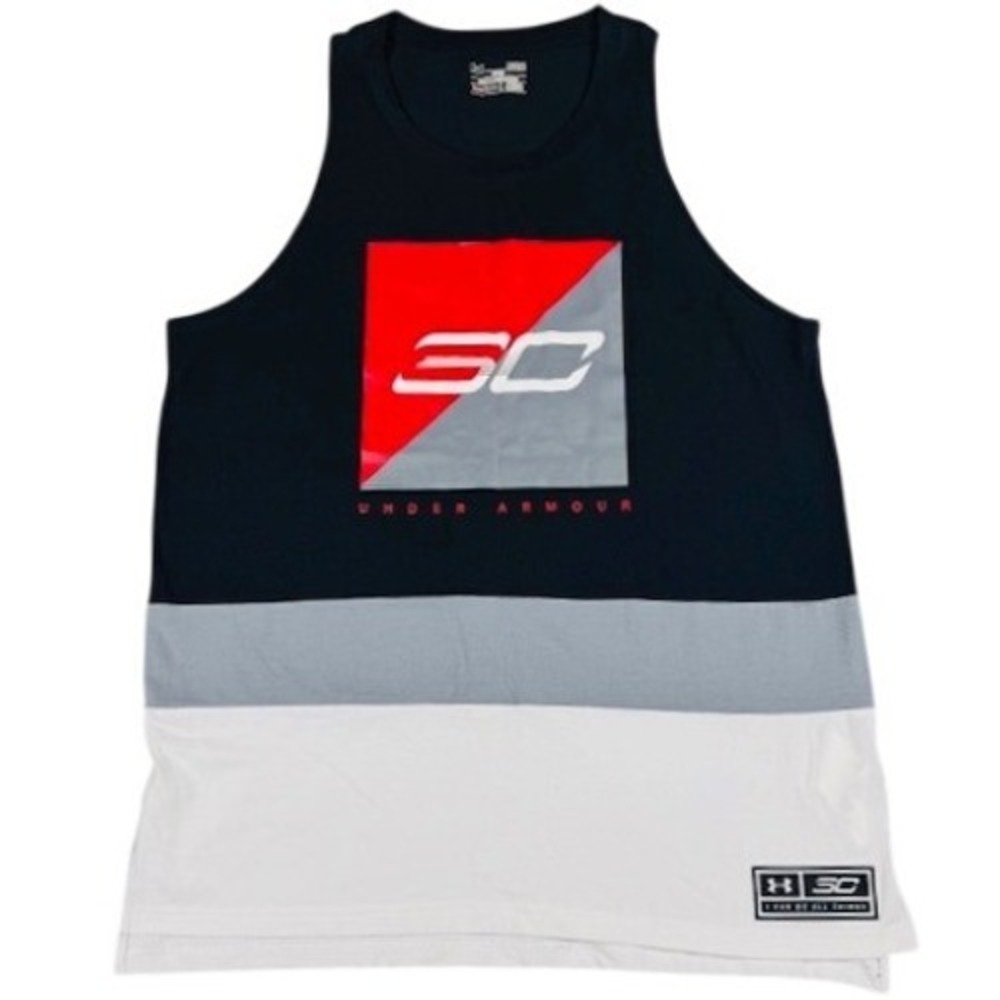 Under Armour Tank Top Mens Large SC30 Stephen Curry HeatGear‎ Fitted Colorblock